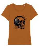 Skull/Craniu in diferite stiluri 06 Tricou mânecă scurtă guler larg fitted Damă Expresser