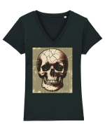 Skull/Craniu in diferite stiluri 14 Tricou mânecă scurtă guler V Damă Evoker