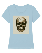 Skull/Craniu in diferite stiluri 17 Tricou mânecă scurtă guler larg fitted Damă Expresser