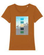 Friends of Adventure Tricou mânecă scurtă guler larg fitted Damă Expresser