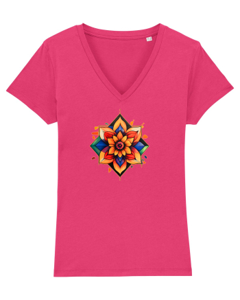 FLORAL GEOMETRIC 3 Raspberry