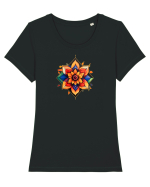 FLORAL GEOMETRIC 3 Tricou mânecă scurtă guler larg fitted Damă Expresser
