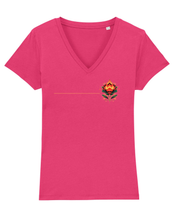 FLORAL GEOMETRIC 4b Raspberry
