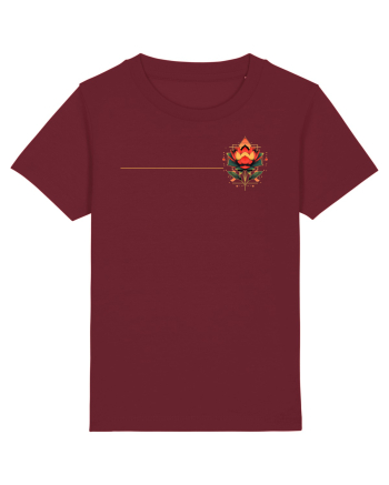 FLORAL GEOMETRIC 4b Burgundy