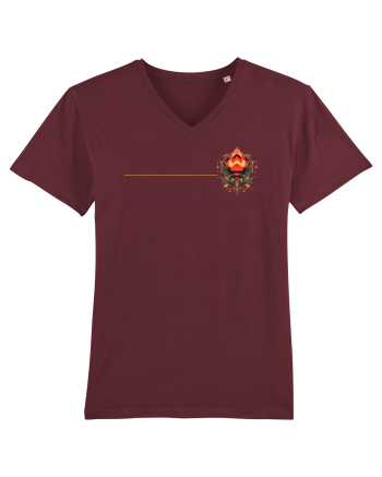 FLORAL GEOMETRIC 4b Burgundy