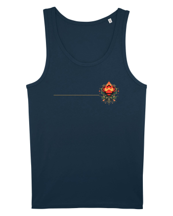 FLORAL GEOMETRIC 4b Navy