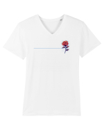 FLORAL GEOMETRIC TRANDAFIR / ROSE b Tricou mânecă scurtă guler V Bărbat Presenter