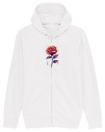 FLORAL GEOMETRIC TRANDAFIR / ROSE  White
