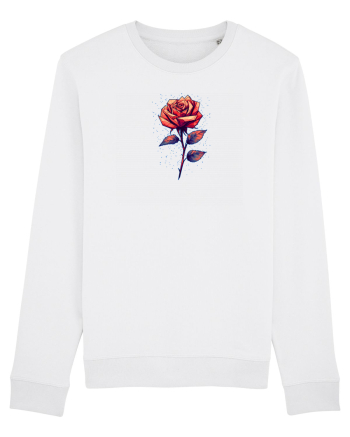 FLORAL GEOMETRIC TRANDAFIR / ROSE  White