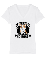I only work pro bone-o Tricou mânecă scurtă guler V Damă Evoker