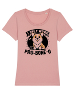 I only work pro bone-o Tricou mânecă scurtă guler larg fitted Damă Expresser