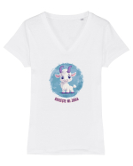 GHICESTE-MI ZODIA - CAPRICORN Tricou mânecă scurtă guler V Damă Evoker