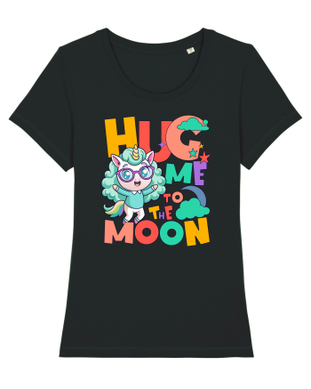 Unicorn simpatic Hug me to the moon Black