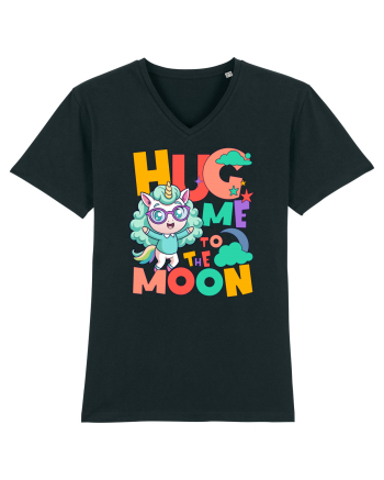 Unicorn simpatic Hug me to the moon Black