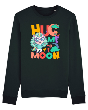Unicorn simpatic Hug me to the moon Black