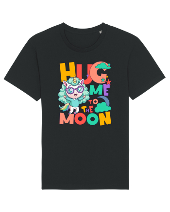 Unicorn simpatic Hug me to the moon Black