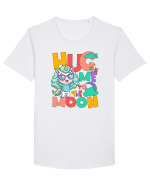 Unicorn simpatic Hug me to the moon Tricou mânecă scurtă guler larg Bărbat Skater