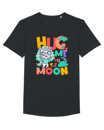 Unicorn simpatic Hug me to the moon Black