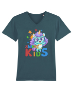 Unicorn simpatic cu ochelari Sweet Kids Tricou mânecă scurtă guler V Bărbat Presenter