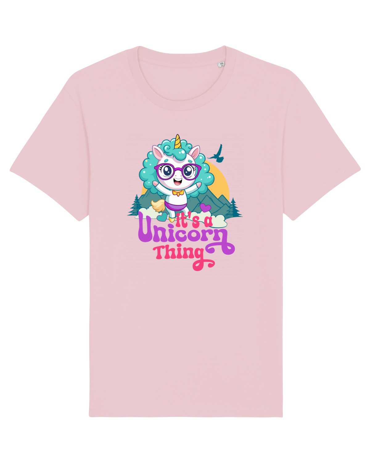 Tricou mânecă scurtă Unisex Rocker Cotton Pink