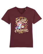 Unicorn de Craciun Tricou mânecă scurtă guler V Bărbat Presenter