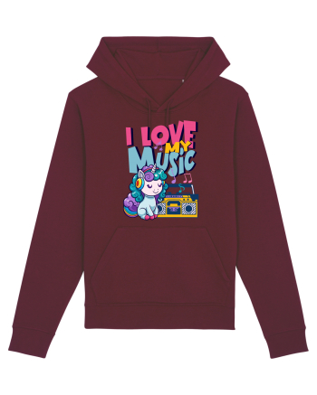 Unicorn retro Imi Place Muzica Burgundy