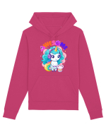 Unicorn cu par cret si prietenul soricel Hanorac Unisex Drummer