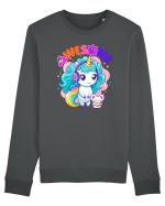 Unicorn cu par cret si prietenul soricel Bluză mânecă lungă Unisex Rise
