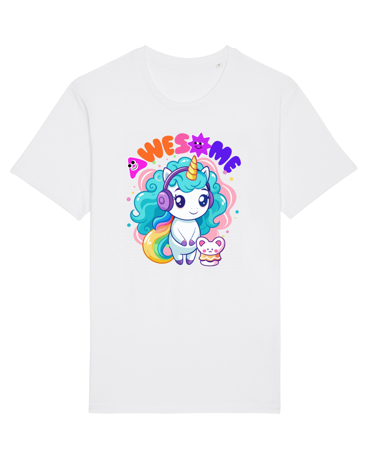 Tricou mânecă scurtă Unisex Rocker White