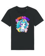 Unicorn cu par cret si prietenul soricel Tricou mânecă scurtă Unisex Rocker
