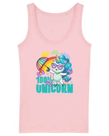Unicorn 100% Curcubeu si umbrela Cotton Pink