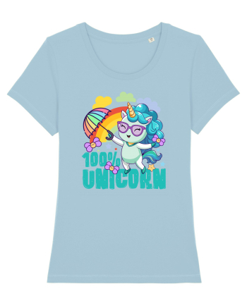 Unicorn 100% Curcubeu si umbrela Sky Blue