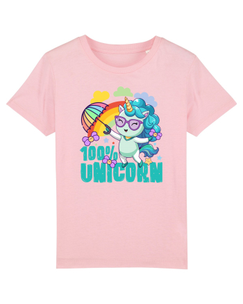 Unicorn 100% Curcubeu si umbrela Cotton Pink