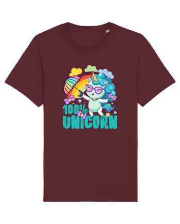 Unicorn 100% Curcubeu si umbrela Burgundy