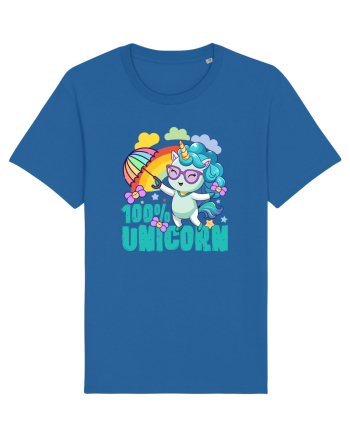 Unicorn 100% Curcubeu si umbrela Royal Blue