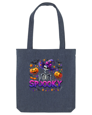 Spooky Skeleton Witch Midnight Blue