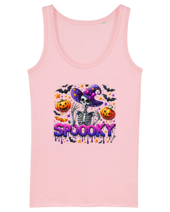 Spooky Skeleton Witch Cotton Pink