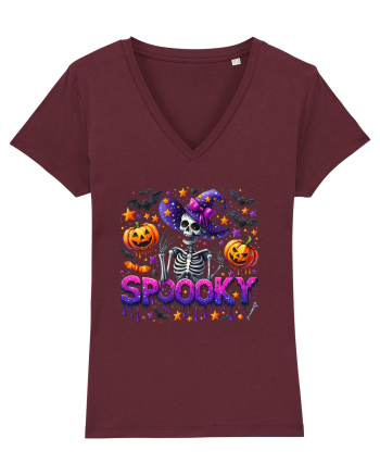 Spooky Skeleton Witch Burgundy
