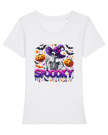 Spooky Skeleton Witch White