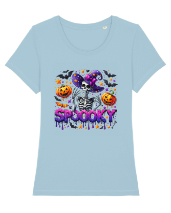 Spooky Skeleton Witch Sky Blue