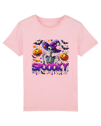 Spooky Skeleton Witch Cotton Pink