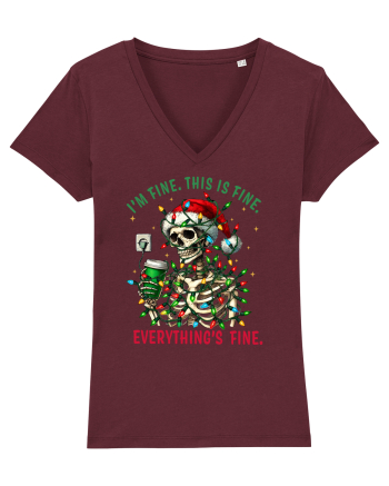 I'm Fine This Is Fine Everything's Fine Burgundy