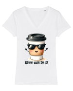 Brew can do it! - pentru iubitorii de cafea Tricou mânecă scurtă guler V Damă Evoker