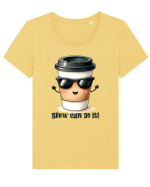 Brew can do it! - pentru iubitorii de cafea Tricou mânecă scurtă guler larg fitted Damă Expresser