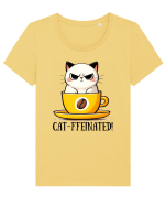 Cat-ffeinated - pentru iubitorii de cafea Tricou mânecă scurtă guler larg fitted Damă Expresser