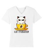 Cat-ffeinated - pentru iubitorii de cafea Tricou mânecă scurtă guler V Bărbat Presenter