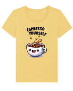 Espresso yourself - pentru iubitorii de cafea Tricou mânecă scurtă guler larg fitted Damă Expresser