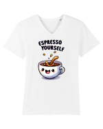 Espresso yourself - pentru iubitorii de cafea Tricou mânecă scurtă guler V Bărbat Presenter