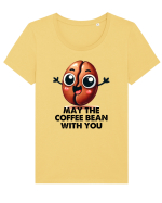 May the coffee bean with you - pentru iubitorii de cafea Tricou mânecă scurtă guler larg fitted Damă Expresser