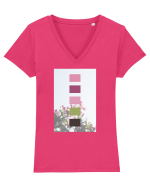 Blooming Spring Tricou mânecă scurtă guler V Damă Evoker